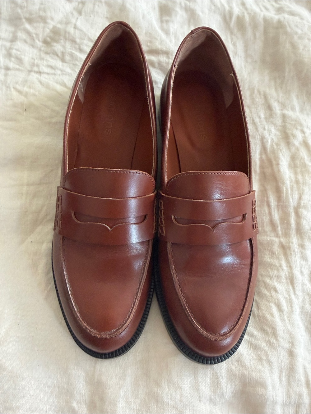 Simons Classic Brown Leather Penny Loafers - size 39